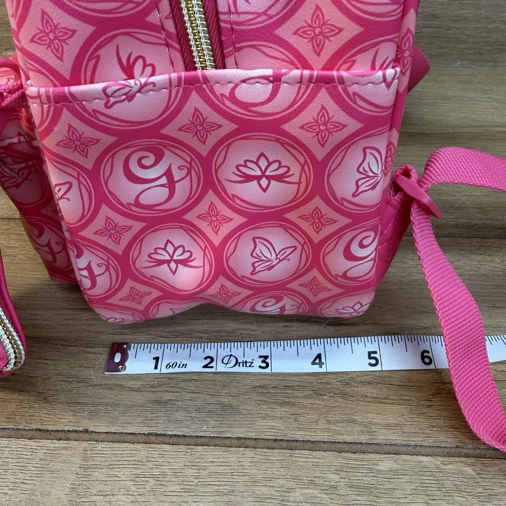 Universal Wicked Glinda Pink Monogram Mini Backpack Crown Pouch Butterfly Charm